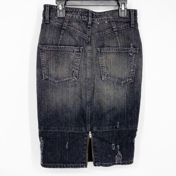 Agolde Distressed Denim Pencil Skirt Sz 25 - Picture 5 of 8